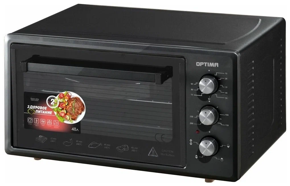 Мини-печь OPTIMA OF-48BLR черн, 1600Вт)