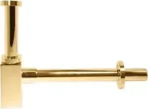 Сифон для раковины KAISER квадрат без выпуска, золото (958K-Gold)