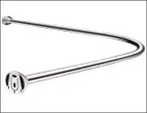 Карниз угловой для ванной с кольцами 920х920 мм Elghansa Monterno хром (CR-4-Chrome)