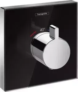 Термостат для душа Hansgrohe ShowerSelect Glass стеклянная панель, с механизмом, черный/хром (15734600, 01800180)