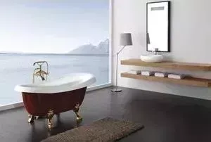 Акриловая ванна BELBANGO 170x80.5x81.5 см свободностоящая исполнение бронза красный исполнение (BB04-ROS-BRN)