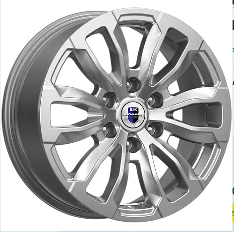 Диск автомобильный КиК Меконг 7.5x18/6x139.7 ET38 D67.1 дарк_платинум