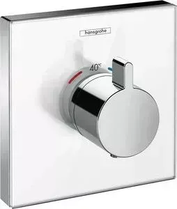 Термостат для душа Hansgrohe ShowerSelect Glass стеклянная панель, с механизмом, белый/хром (15734400, 01800180)