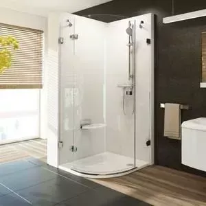 Душевой уголок RAVAK Brilliant BSKK3+B SET 100x100 см, левый, с поддоном, стекло прозрачное, хром