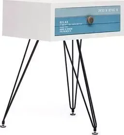 Тумба TetChair с 1 ящиком Mediterranean (mod. 63606) белый/голубой/черный