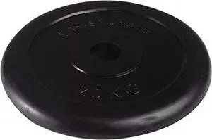 Диск обрезиненный LITE WEIGHTS RJ1034 d-50mm 20кг черный