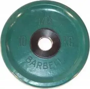 Диск обрезиненный MB Barbell 51 мм 10 кг зеленый "Евро-Классик" (Олимпийский)
