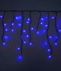 Светодиодная бахрома Light синяя 4,8x0,9 чёрный провод