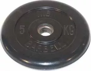 Диск обрезиненный MB Barbell 31 мм 5 кг черный "Стандарт"