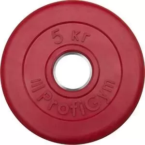 Диск обрезиненный ProfiGym d 51 мм красный 5,0 кг
