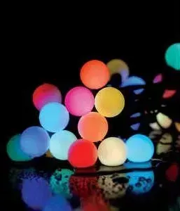 Гирлянда Light Fiesta medium ball RGB 100 led, 220V черный PVC провод