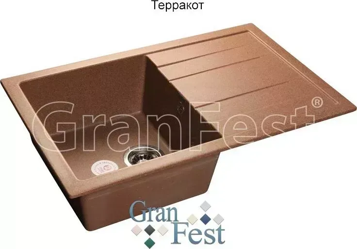 Мойка кухонная GranFest Quadro GF-Q780L терракот (307)