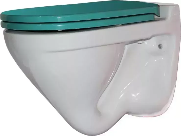 Унитаз подвесной Sanita-Luxe Attica Color Sea c сиденьем из дюропласта и системой soft close (ATCSLWH0112)