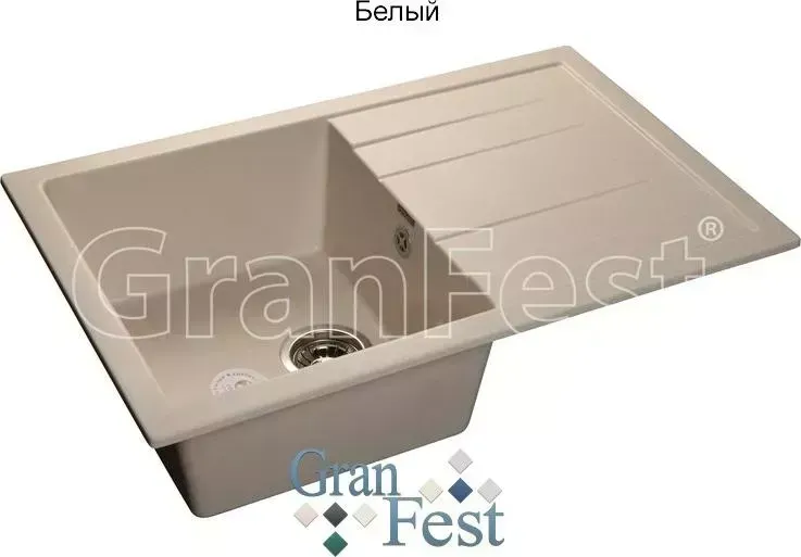 Мойка кухонная GranFest Quadro GF-Q780L белый (331)
