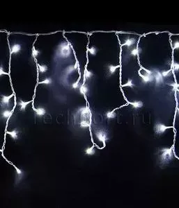 Светодиодная бахрома Light белая 3x0,5 прозрачный провод