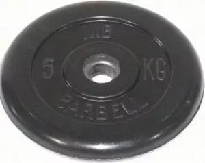 Диск обрезиненный Barbell 51 мм 5 кг