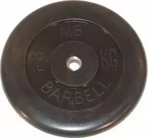Диск обрезиненный MB Barbell 31 мм 15 кг черный "Стандарт"