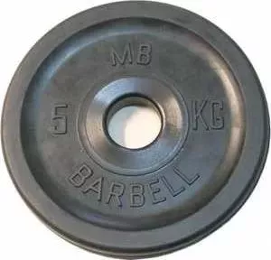 Диск обрезиненный MB Barbell 51 мм 5 кг черный "Евро-Классик" (Олимпийский)