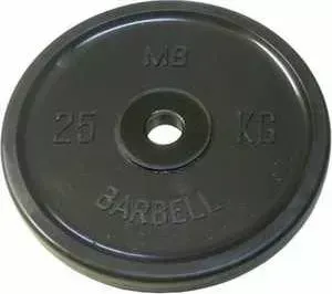 Диск обрезиненный MB Barbell 51 мм 25 кг черный "Евро-Классик" (Олимпийский)