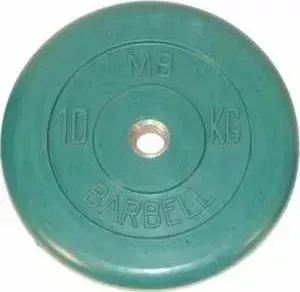 Диск обрезиненный MB Barbell 31 мм 10 кг зеленый "Стандарт"