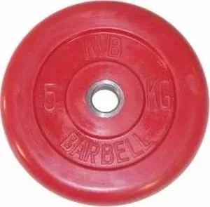 Диск обрезиненный MB Barbell 31 мм 5 кг красный "Стандарт"