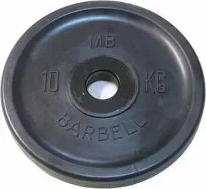 Диск обрезиненный MB Barbell 51 мм 10 кг черный "Евро-Классик" (Олимпийский)