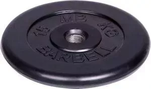 Диск обрезиненный MB Barbell d 51 мм черный 15,0 кг