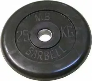 Диск обрезиненный MB Barbell 31 мм 25 кг черный "Стандарт"