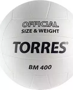 Мяч волейбольный TORRES любительский BM400" арт. V30015, размер 5, бело-черный