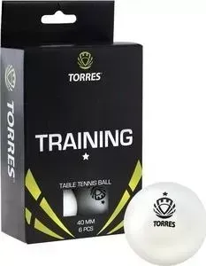 Мяч для настольного тенниса TORRES Training 1 звезда (TT0016) в упаковке 6 шт