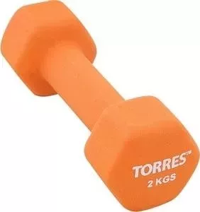 Гантель TORRES 2 кг - 1 шт (PL55012) в неопреновой оболочке оранжевый