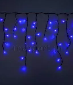 Светодиодная бахрома Light синяя 3,1x0,5 чёрный PVC провод