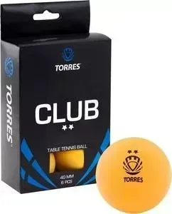 Мяч для настольного тенниса TORRES Club 2 звезды (TT0013) 6 шт.
