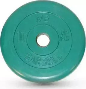 Диск обрезиненный MB Barbell d 51 мм цветной 10,0 кг (зеленый)