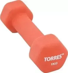 Гантель TORRES 1 кг - 1 шт (PL55011) в неопреновой оболочке красный