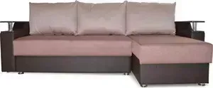 Диван угловой Мягкофф Мальта - Enigma rose, enigma brown, domus chocolate