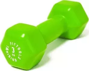 Гантель Original Fit.Tools в виниловой оболочке 3 кг (Цвет - зеленый) FT-VWB-3