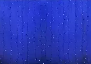 Гирлянда Neon-Night "Светодиодный Дождь" 2х1,5м, постоянное свечение, прозрачный провод, 230 В, диоды СИНИЕ, 192 LED