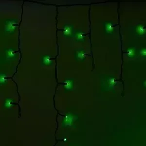 Гирлянда Neon-Night Айсикл (бахрома) светодиодный, 2,4 х 0,6 м, черный провод, 230 В, диоды зеленые, 88 LED