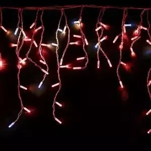 Гирлянда Neon-Night "Айсикл" 4,8х0,6 м, с эффектом мерцания, белый ПВХ, 176LED, цвет: Красный, 220В