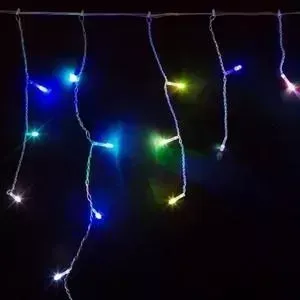 Гирлянда Neon-Night Айсикл (бахрома) светодиодный, 1,8 х 0,5 м, прозрачный провод, 230 В, диоды RGB