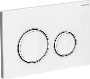 Кнопка смыва Geberit Sigma 21 стекло, белая/хром (115.884.SI.1)