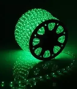 Дюралайт Light круглый 13мм фиксинг, к.р. направленный, зеленый