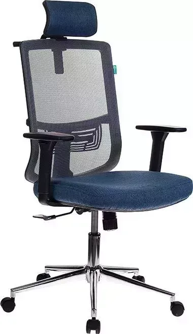 Кресло офисное БЮРОКРАТ MC-612-H/DG/DENIM серый TW-04 сиденье синий BAHAMA