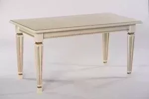 Стол обеденный Мебелик Васко 02 слоновая кость/патина 150x80
