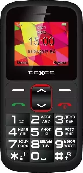 Телефон TeXet TM-B217 черный-красный