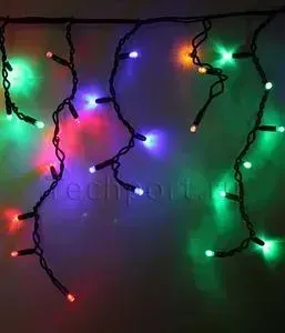 Светодиодная бахрома Light разноцветная 3,1x0,5 чёрный провод