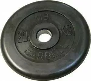 Диск обрезиненный MB Barbell 31мм 20кг черный "Стандарт"