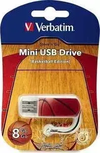 Флеш-накопитель VERBATIM 8GB Mini Sport Edition USB 2.0 Баскетбол (98507)