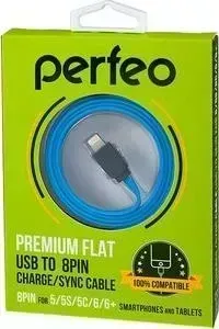 Кабель Perfeo USB-Lightning голубой 1м (I4406)